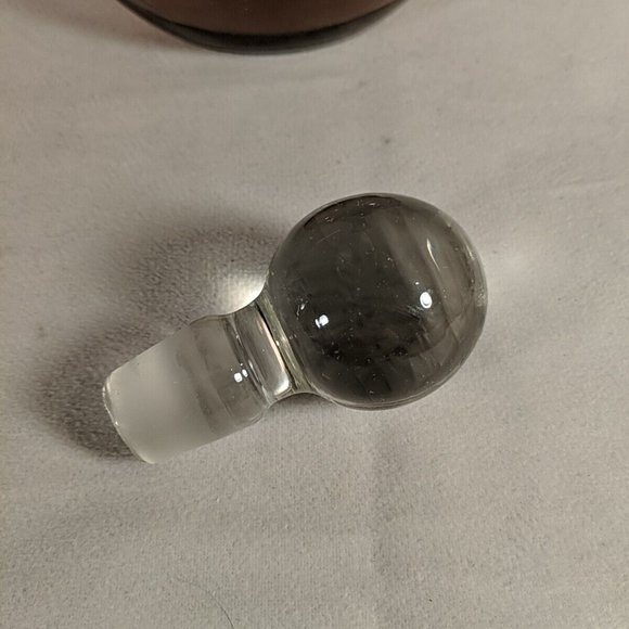 Amethyst Purple Glass Decanter Set of 9 6 Glasses Cups Bowl Rest Stop Topper VTG - Picture 5 of 16